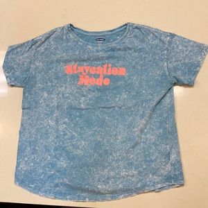 White blue and pink T-shirt